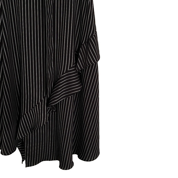 Calvin Klein Midi Dress SZ 10 Striped  Coquette Ruffle Asymmetrical Party Career - Picture 7 of 14